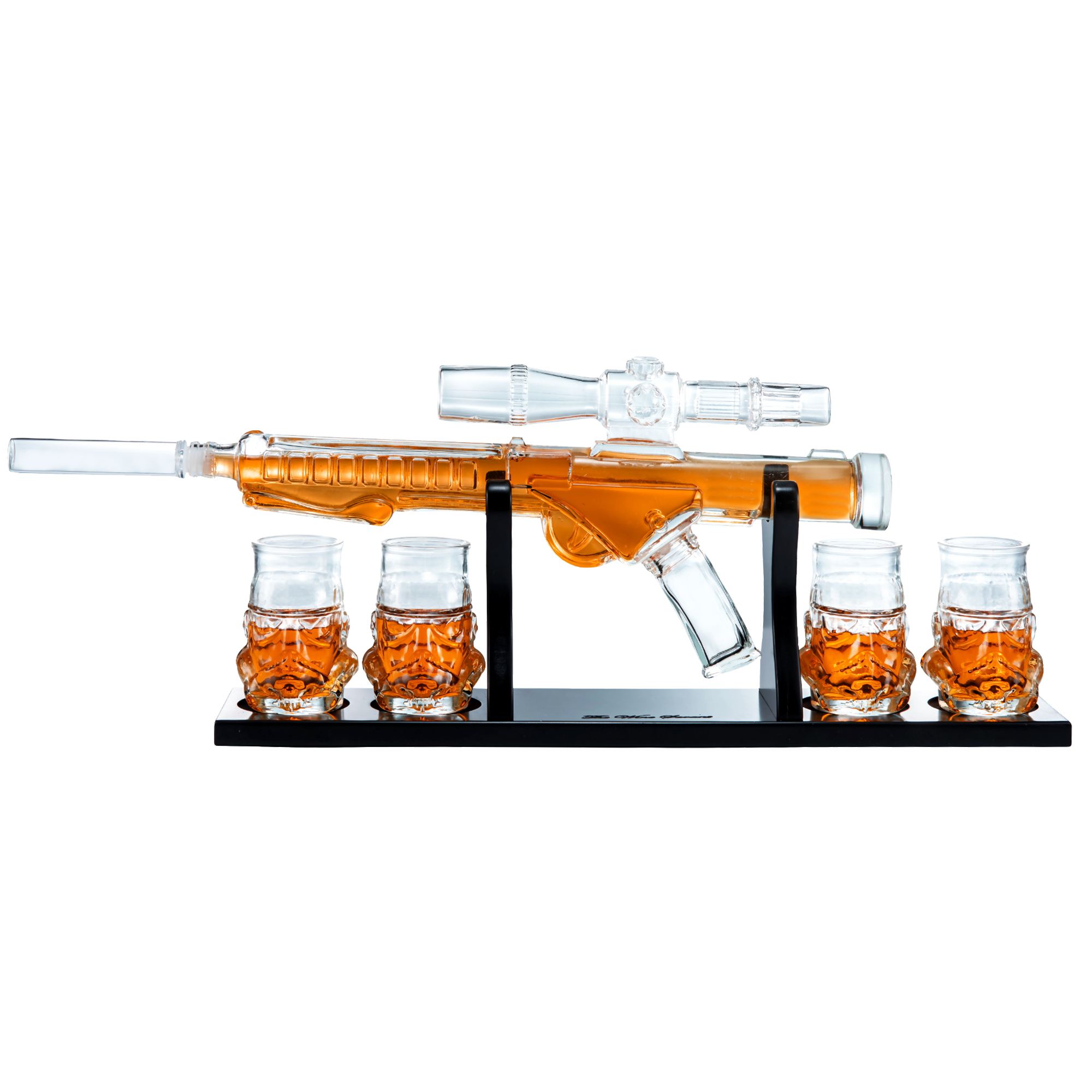 Blaster Gun Whiskey Wine Decanter Set Glasses Elegant Blaster Whiskey Decanter 24 With 4 Whiskey Gla