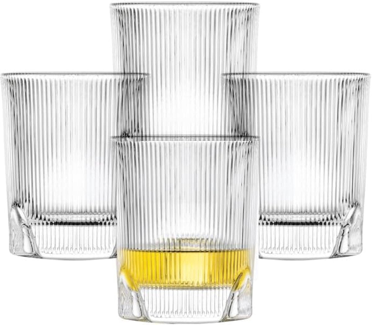 Carved Vertical Lines whiskey glass 60 - 0.294ltr - 4 glasses-0