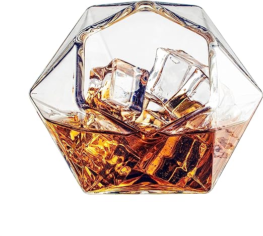 Set Of 4 Diamond Whiskey Wine Glasses 10OZ Wine Whiskey Water Diamond Shaped Diamonds Collection Spa-2