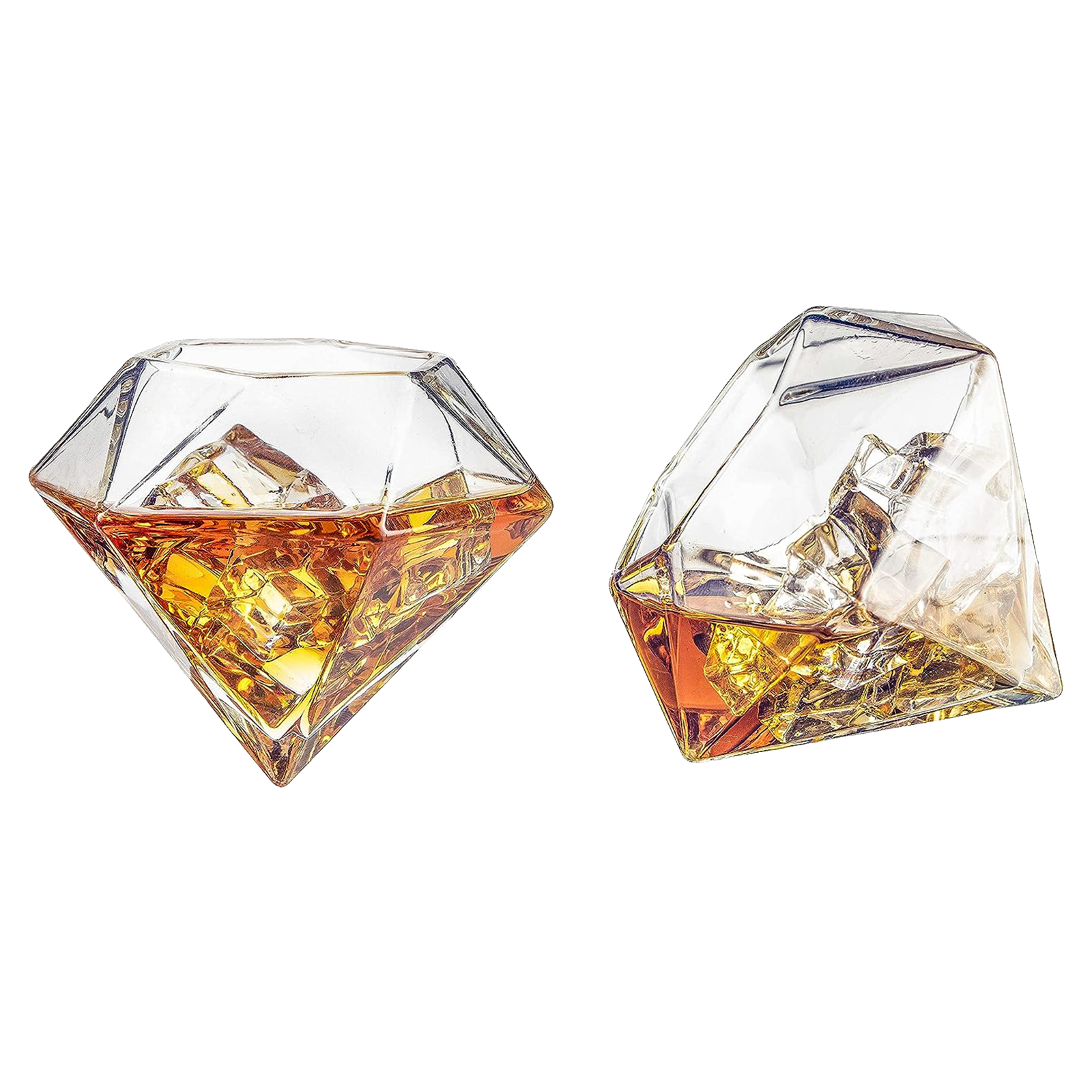 Set Of 4 Diamond Whiskey Wine Glasses 10OZ Wine Whiskey Water Diamond Shaped Diamonds Collection Spa-0