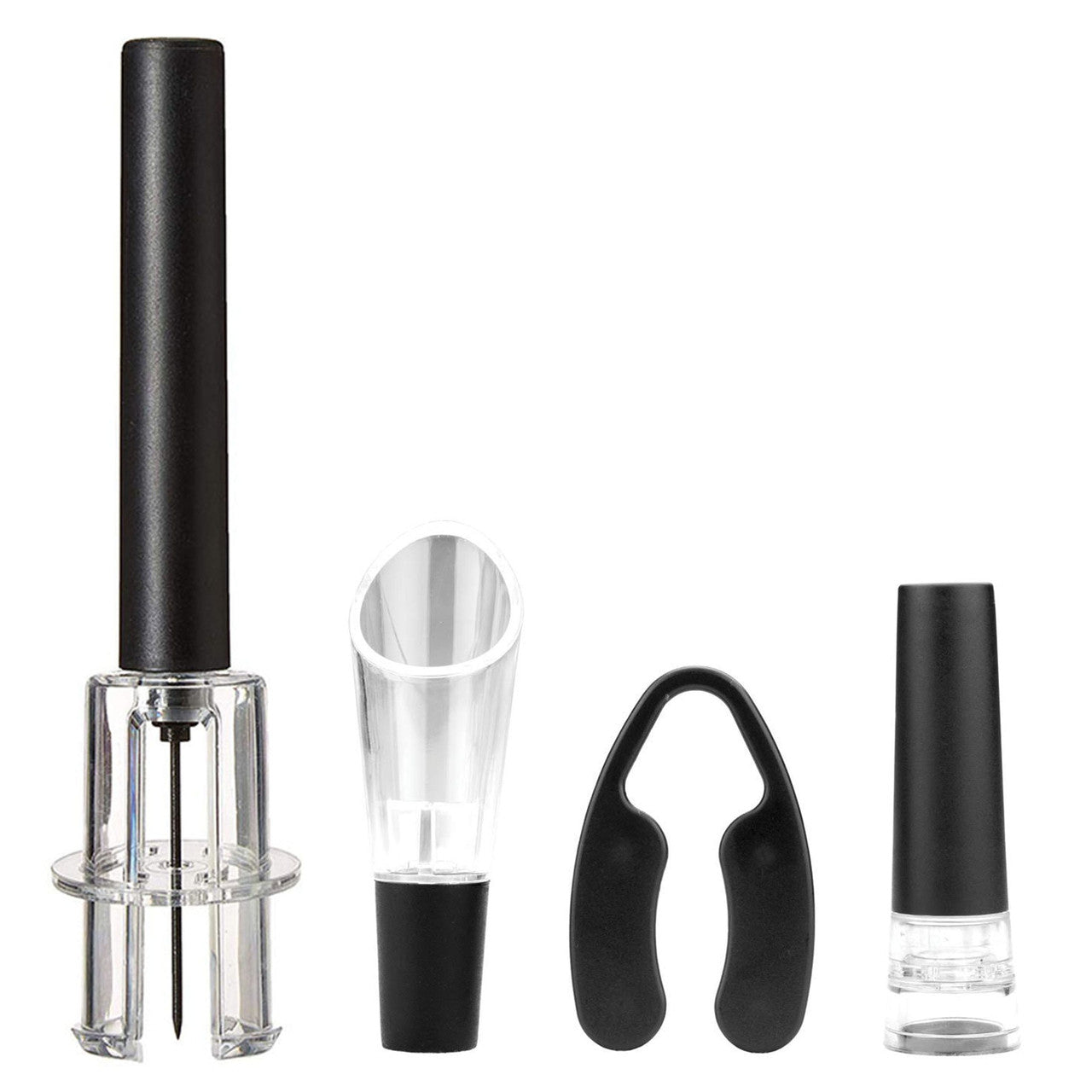 Brentwood Air Pump Wine Bottle Opener with Foil Cutter, Vacuum Stopper, Aerator Pourer-0
