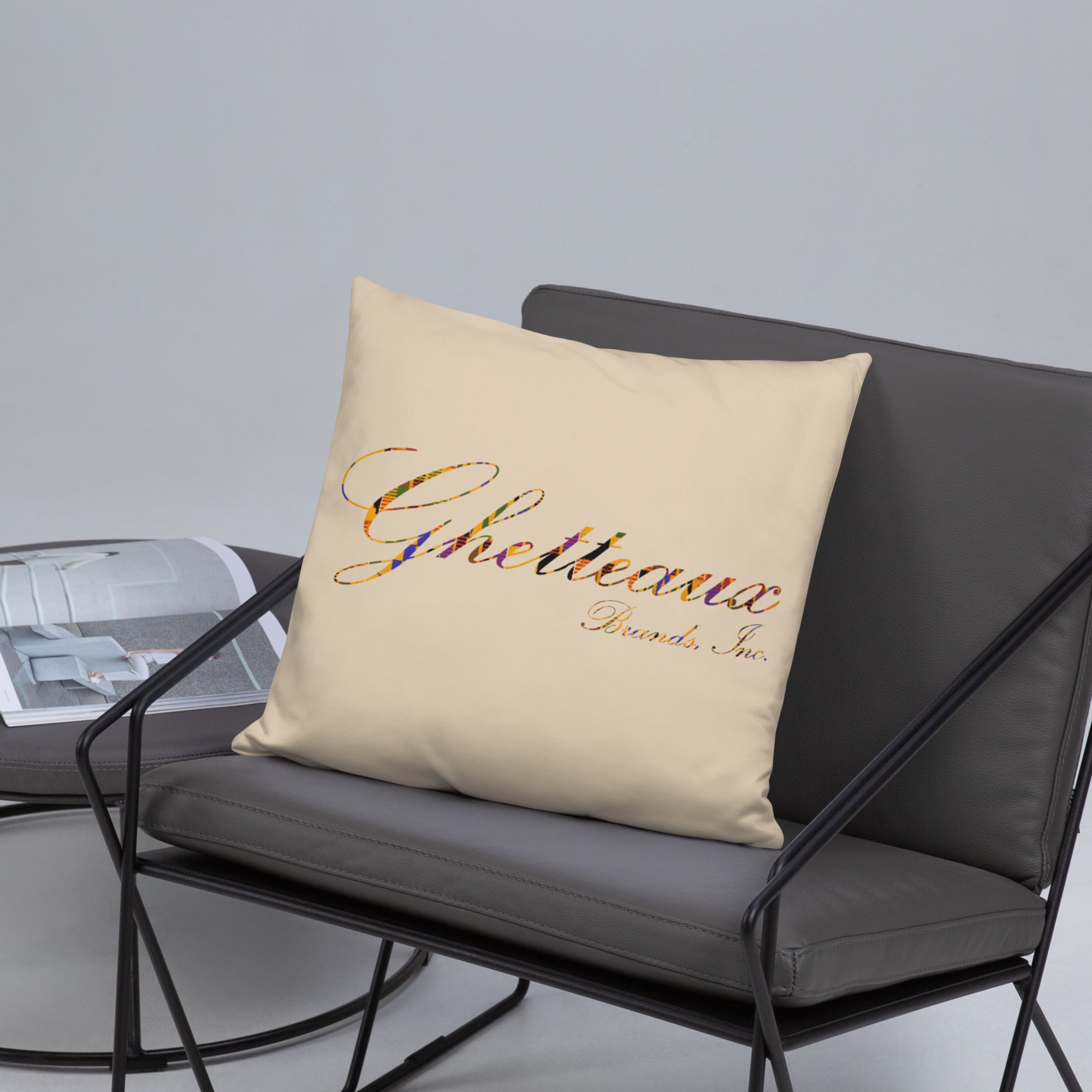 Classic Ghetteaux in Kente on Sand - Pillow