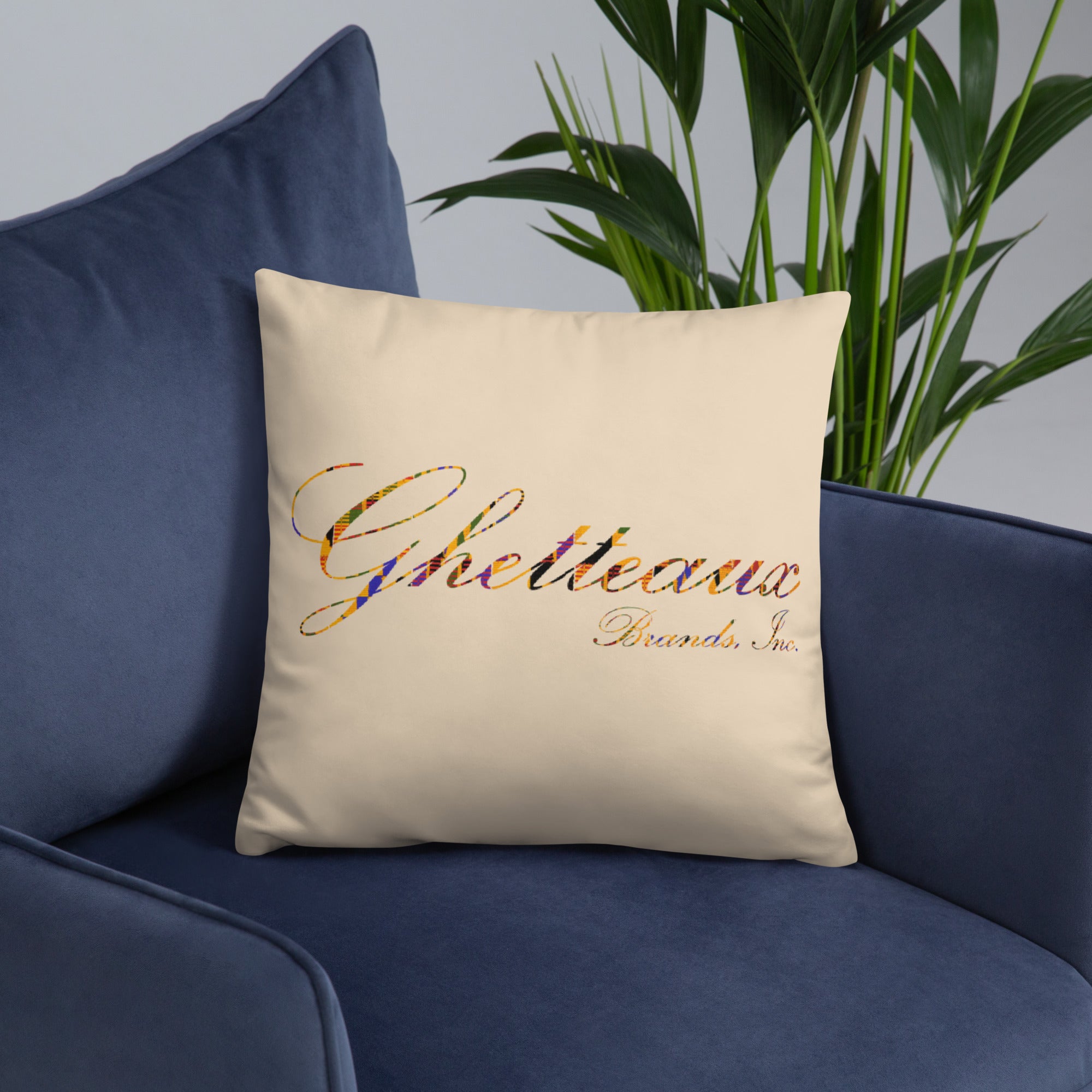 Classic Ghetteaux in Kente on Sand - Pillow