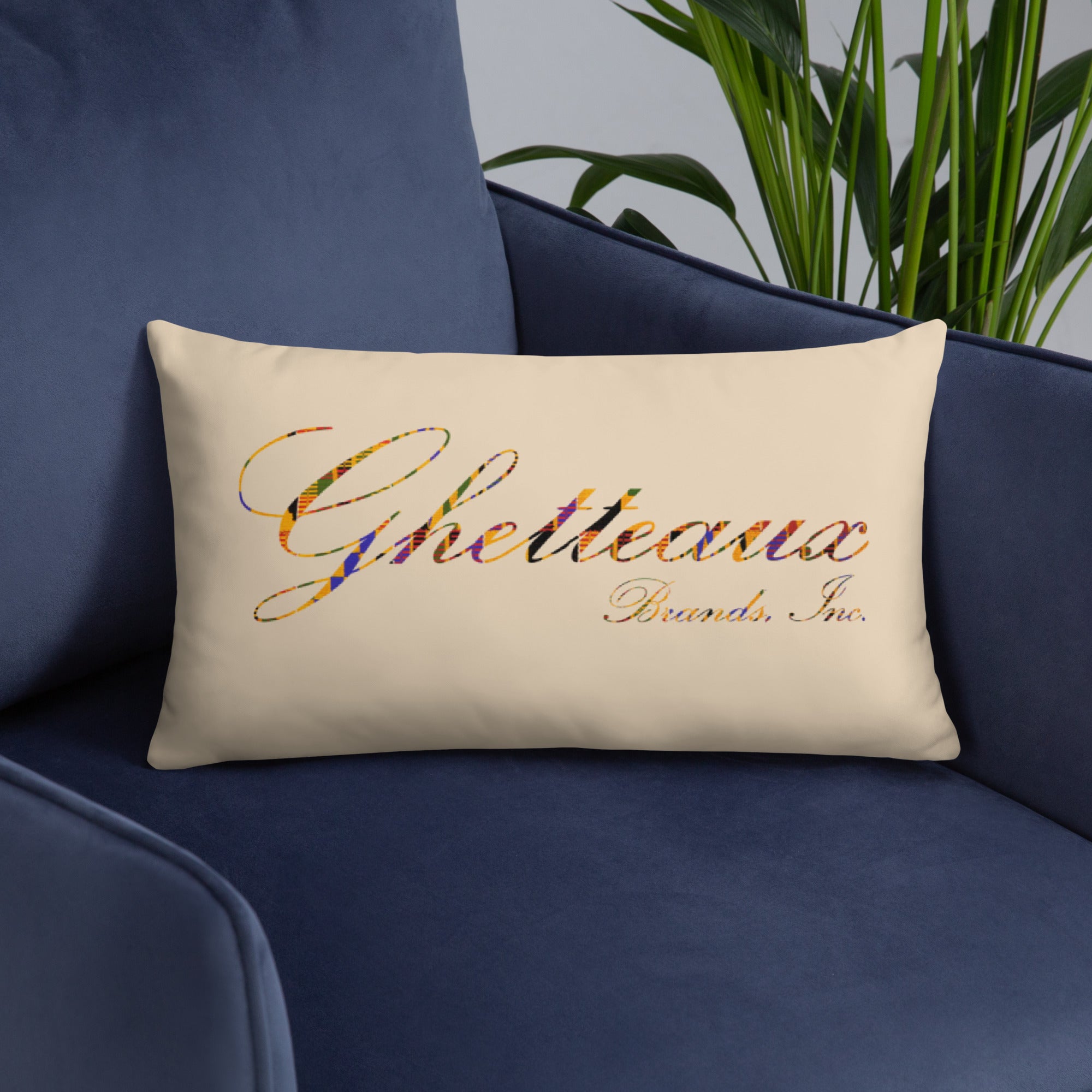 Classic Ghetteaux in Kente on Sand - Pillow