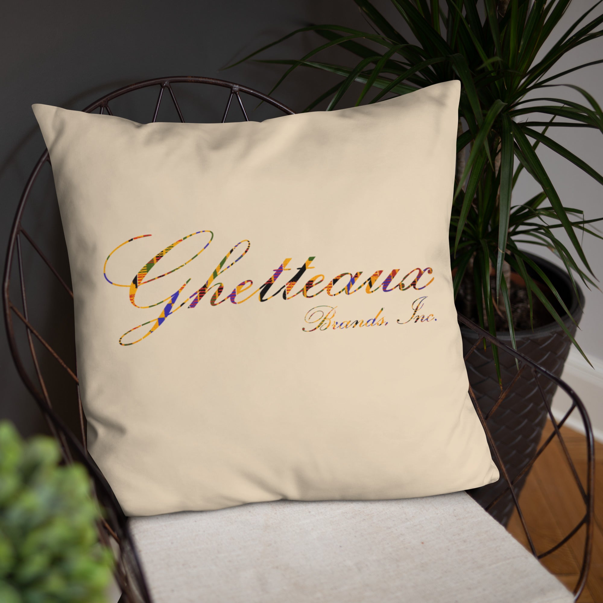 Classic Ghetteaux in Kente on Sand - Pillow