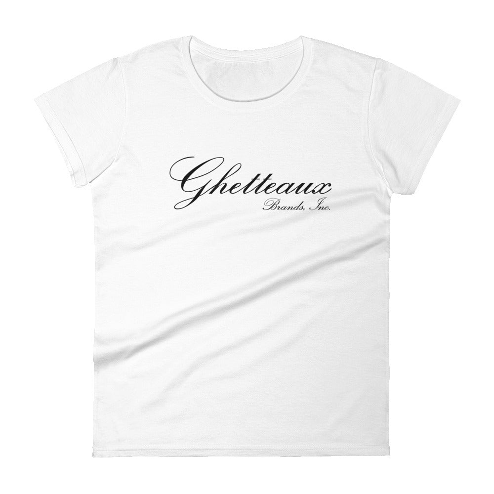 Classic Ghetteaux in Black on White T-Shirt