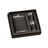 Black Leatherette Flask & Stainless Steel Shot Glass Set-0