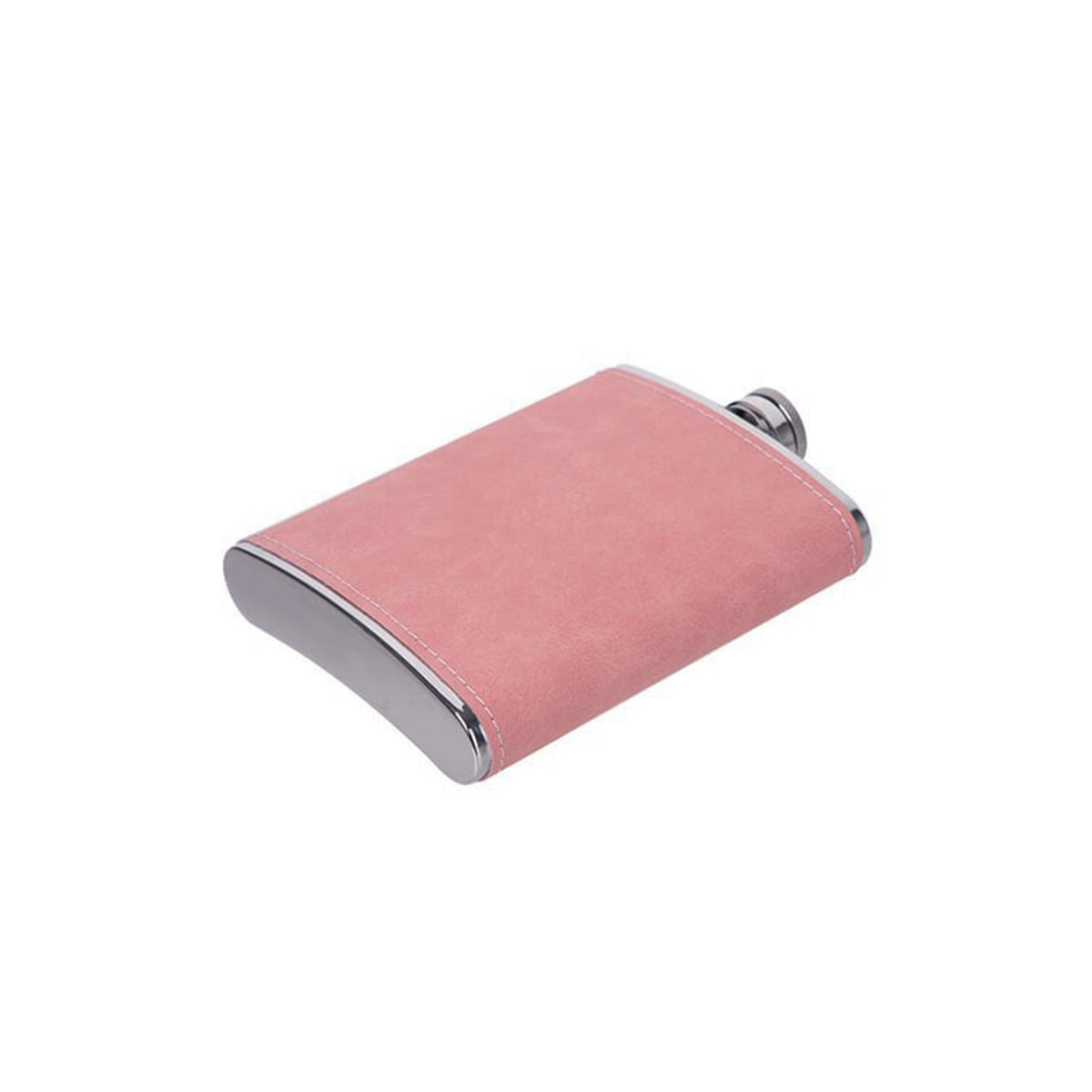 Leatherette Flask, Pink 8 Oz-2