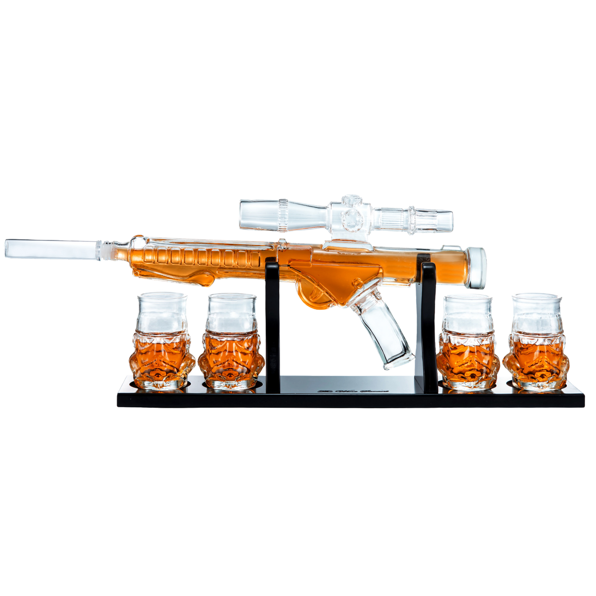 Blaster Gun Whiskey Wine Decanter Set Glasses Elegant Blaster Whiskey Decanter 24 With 4 Whiskey Gla