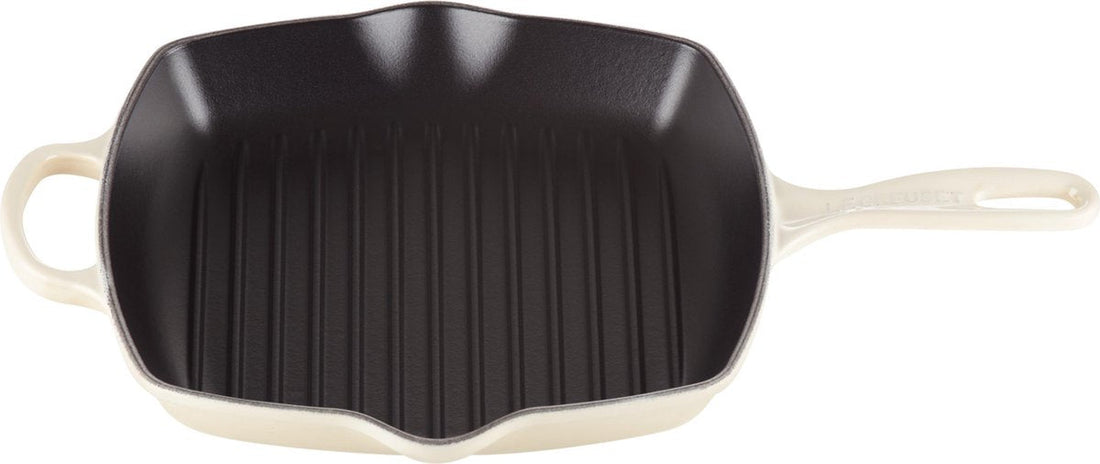 Le Creuset grillpan signature meringue - 26 x 26 cm - geëmailleerde anti-aanbaklaag