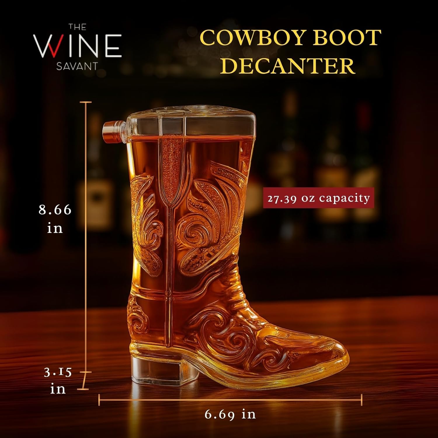 Cowboy Boot Whiskey Decanter 27oz