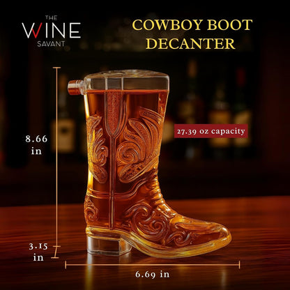 Cowboy Boot Whiskey Decanter 27oz