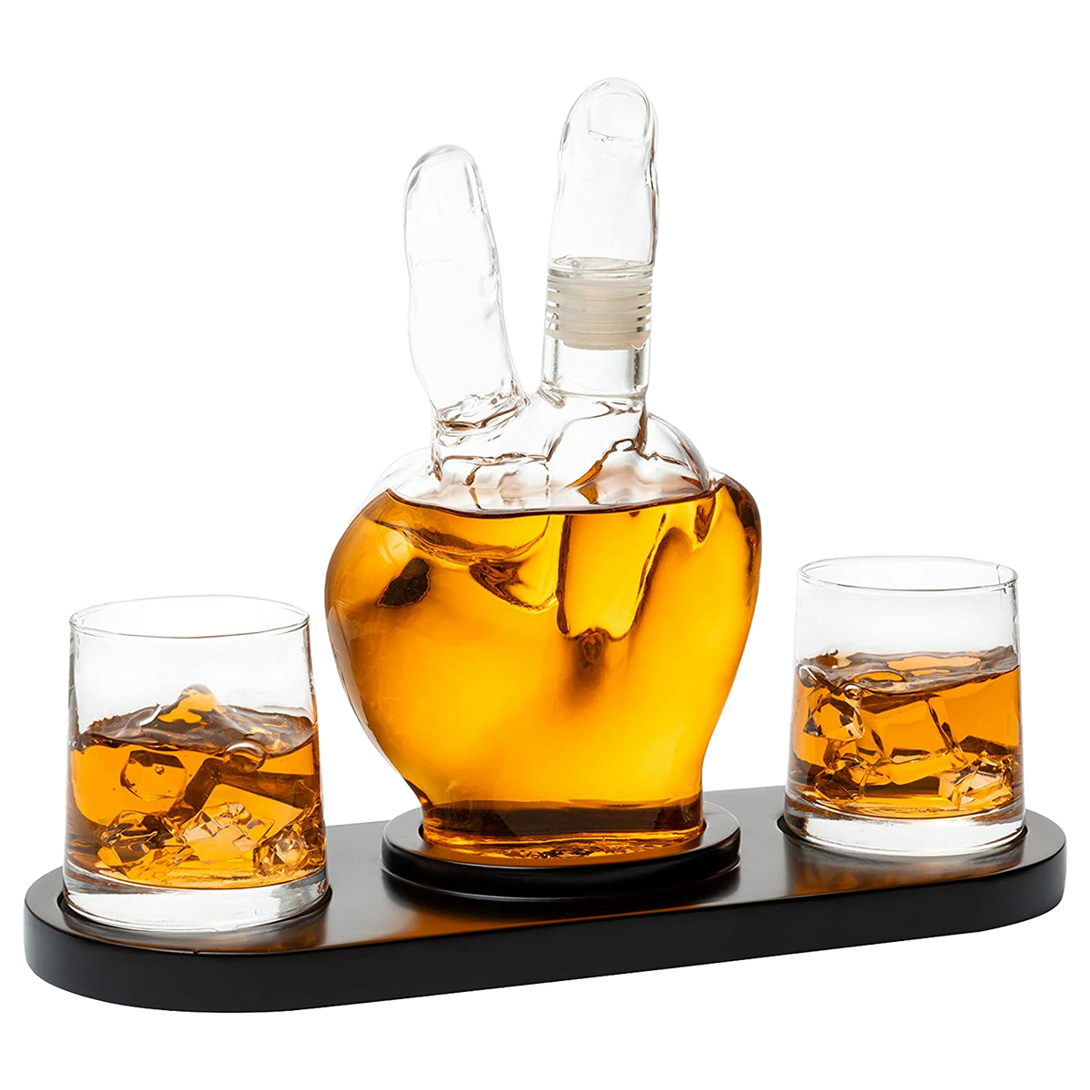 Peace Sign Wine Or Whiskey Decanter 750ML With 2 10OZ Glasses By 9 H 14 L Peace Sig