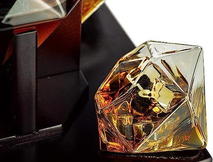 Set Of 4 Diamond Whiskey Wine Glasses 10OZ Wine Whiskey Water Diamond Shaped Diamonds Collection Spa-1