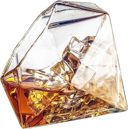 Set Of 4 Diamond Whiskey Wine Glasses 10OZ Wine Whiskey Water Diamond Shaped Diamonds Collection Spa-4