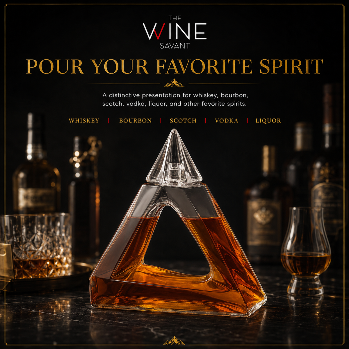 Penrose Pyramid Whiskey Decanter