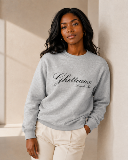 Classic Ghetteaux in Black on Gray Unisex Sweatshirt