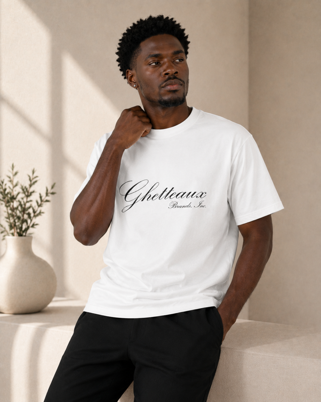 Classic Ghetteaux in Steel (NEW) on White Men&
