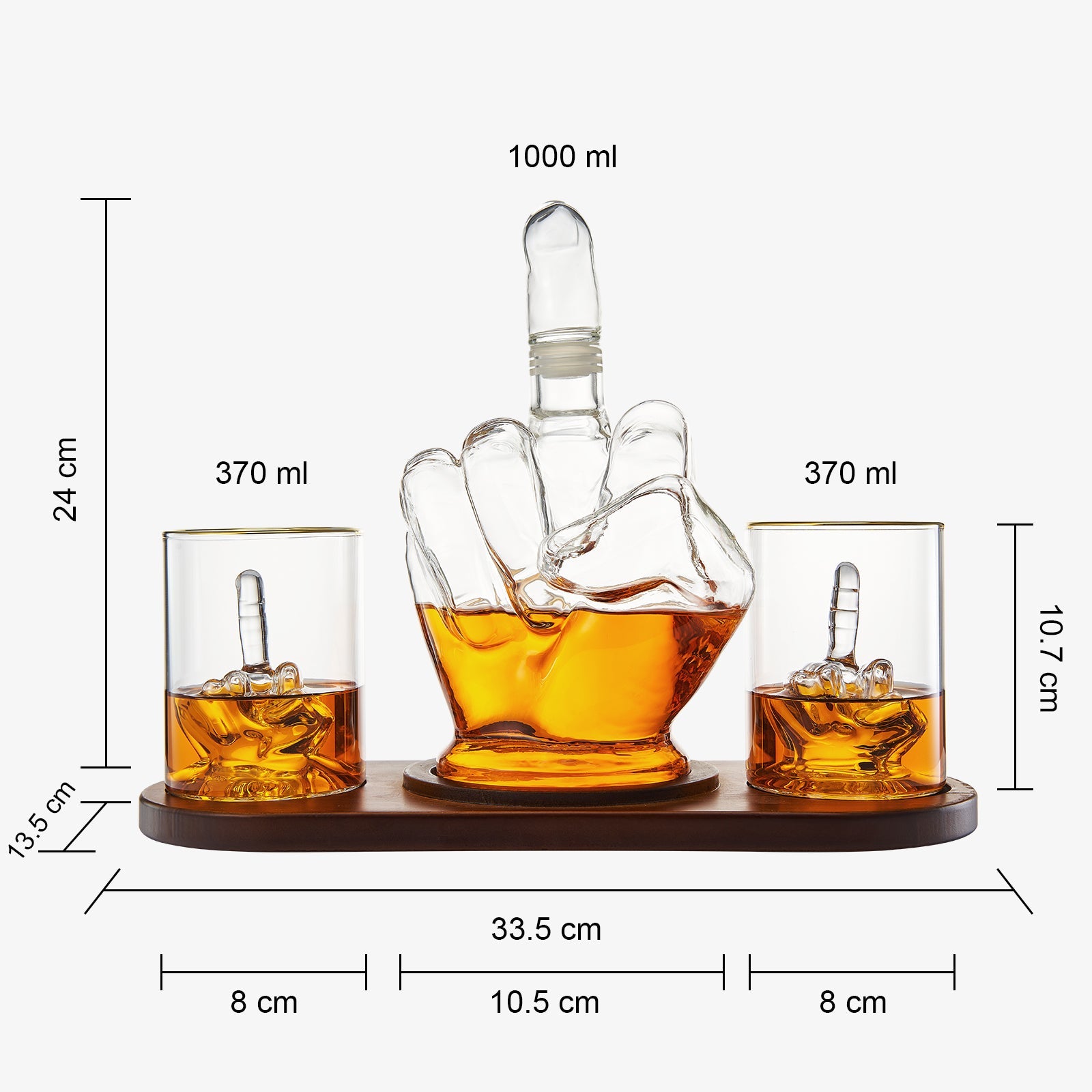 Middle Finger Decanter Novelty Whiskey Wine Decanter Set Mahogany Wood Funny Gift Fo-4