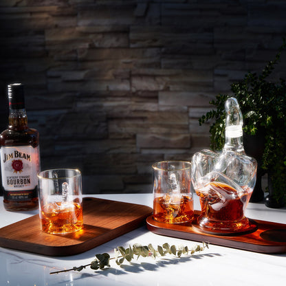 Middle Finger Decanter Novelty Whiskey Wine Decanter Set Mahogany Wood Funny Gift Fo-2
