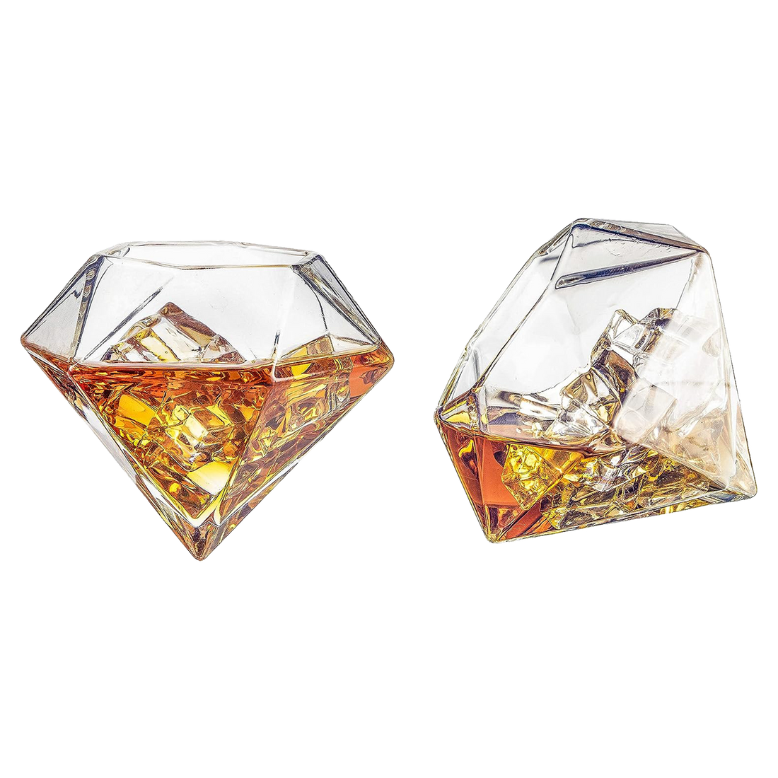Set Of 4 Diamond Whiskey Wine Glasses 10OZ Wine Whiskey Water Diamond Shaped Diamonds Collection Spa-0