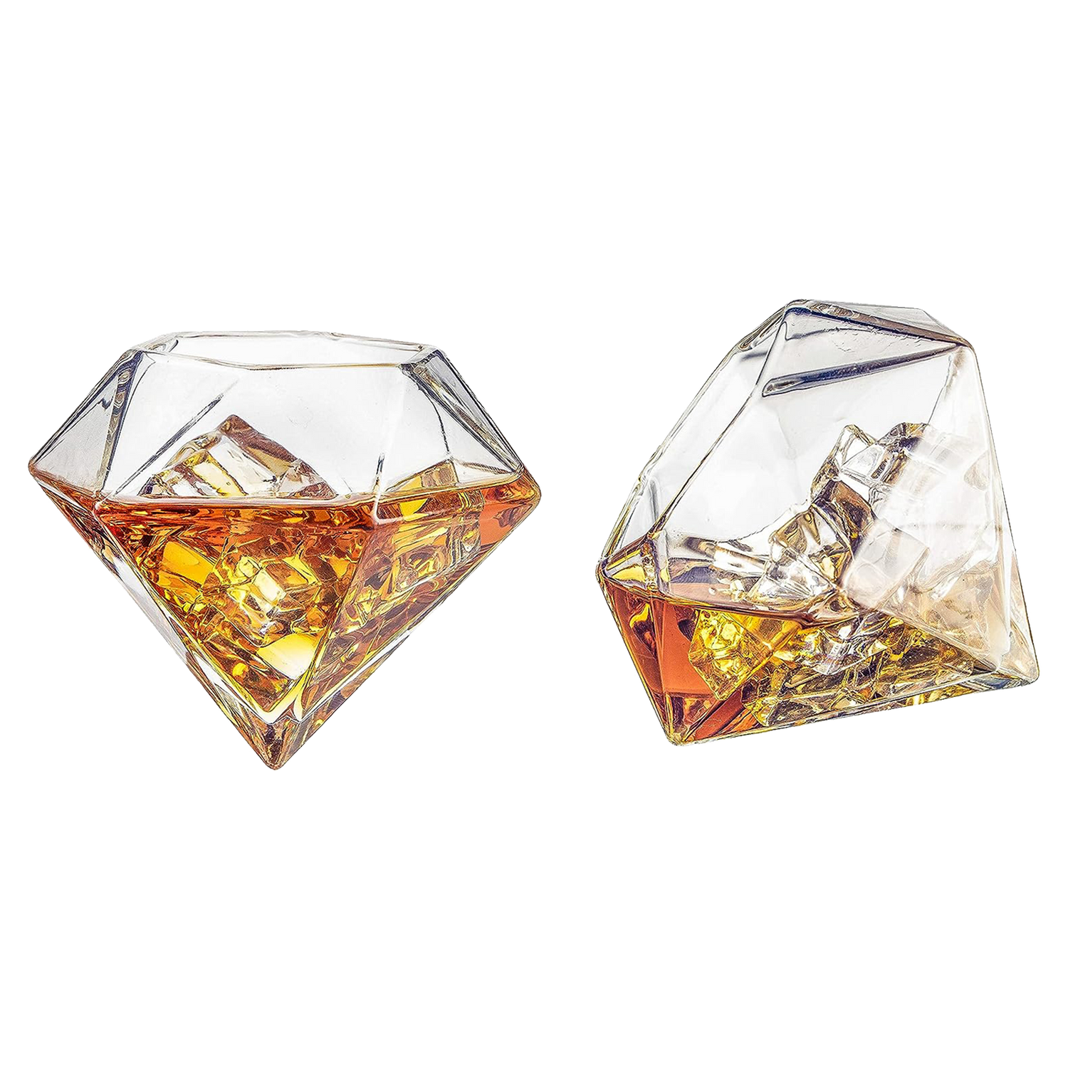 Set Of 4 Diamond Whiskey Wine Glasses 10OZ Wine Whiskey Water Diamond Shaped Diamonds Collection Spa-0