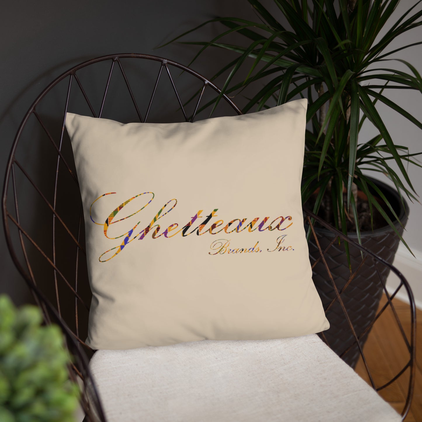 Classic Ghetteaux in Kente on Sand - Pillow