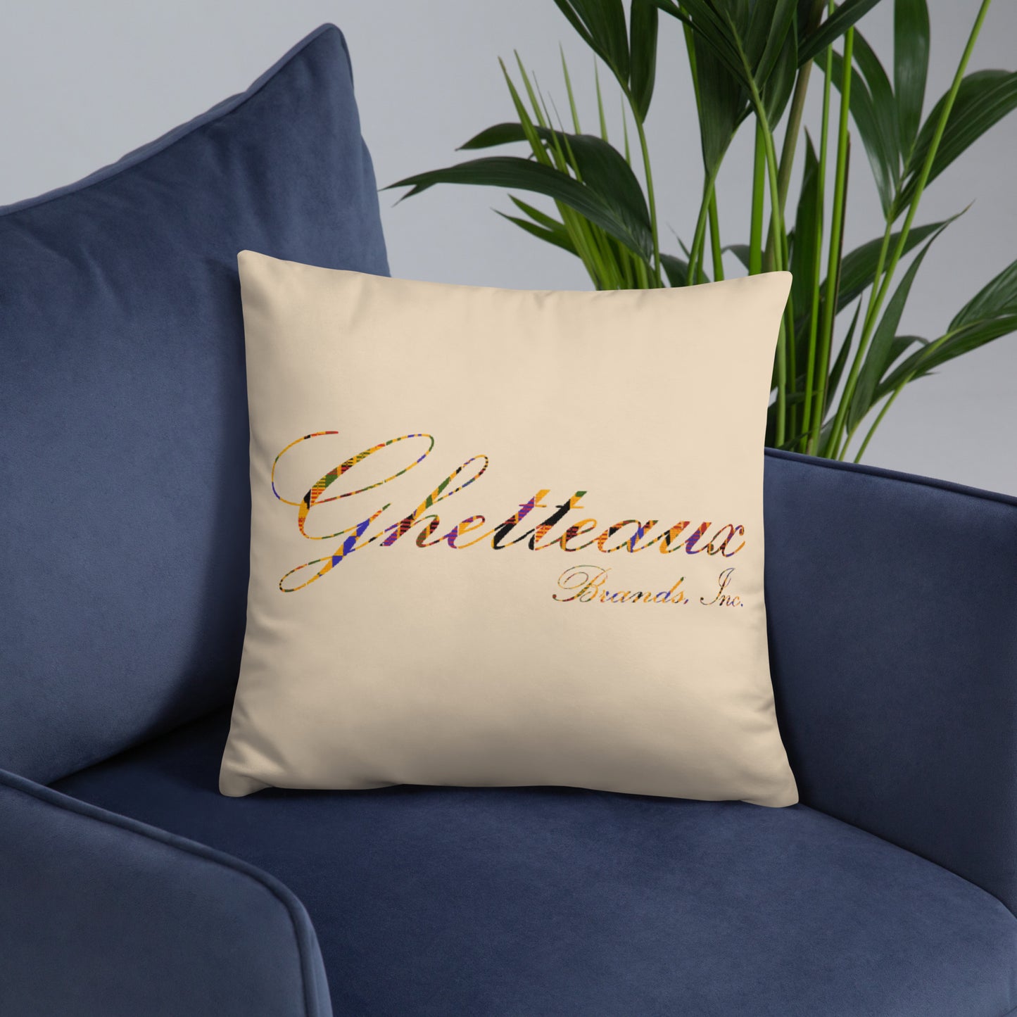 Classic Ghetteaux in Kente on Sand - Pillow