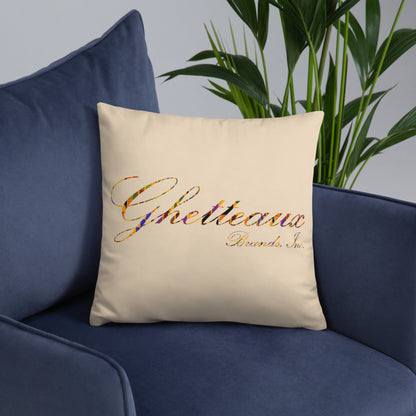Classic Ghetteaux in Kente on Sand - Pillow