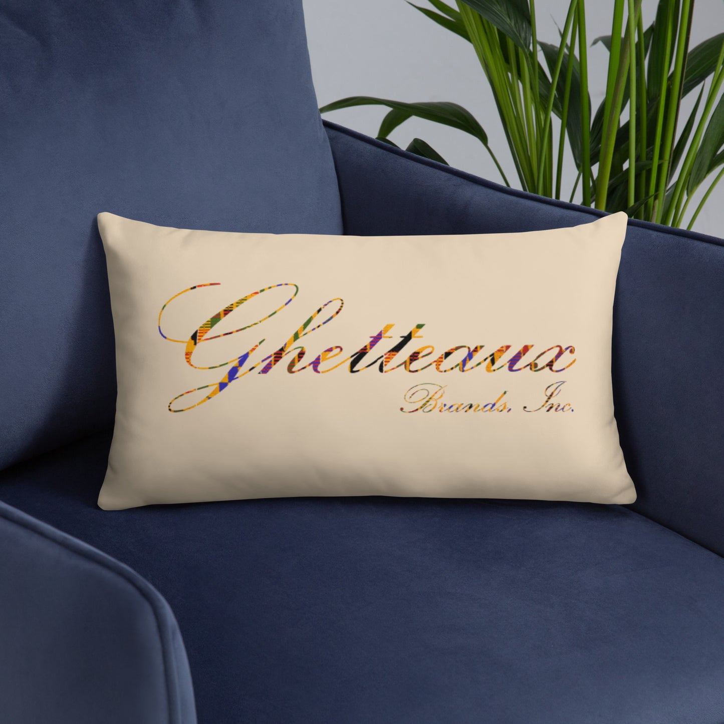Classic Ghetteaux in Kente on Sand - Pillow
