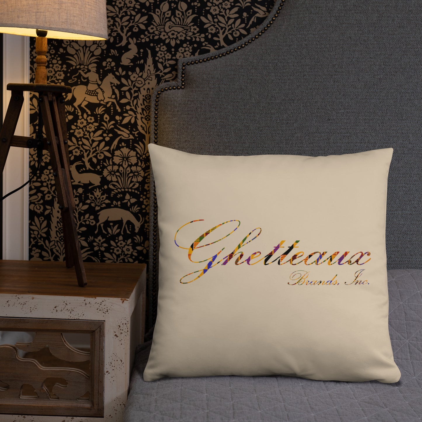 Classic Ghetteaux in Kente on Sand - Pillow