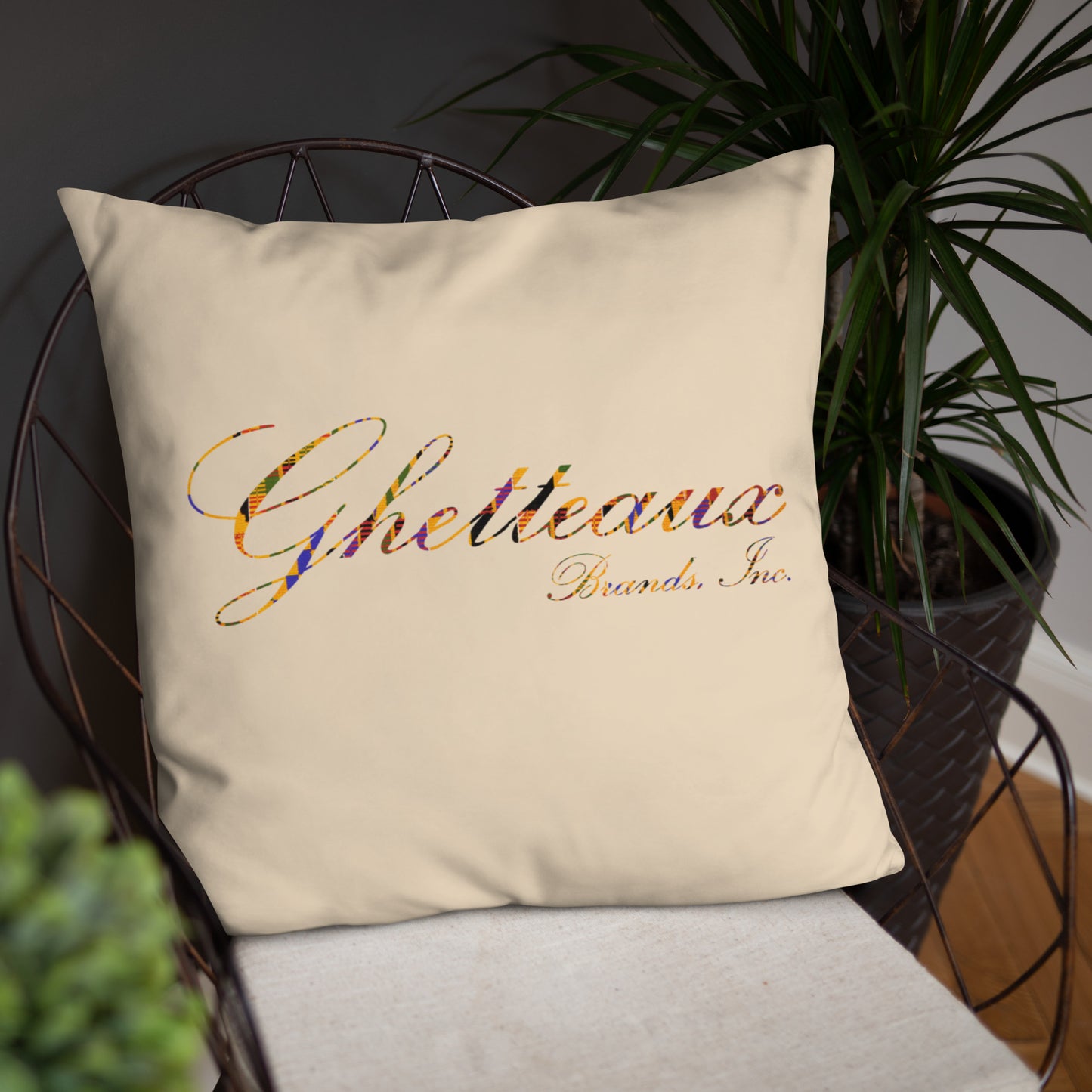 Classic Ghetteaux in Kente on Sand - Pillow