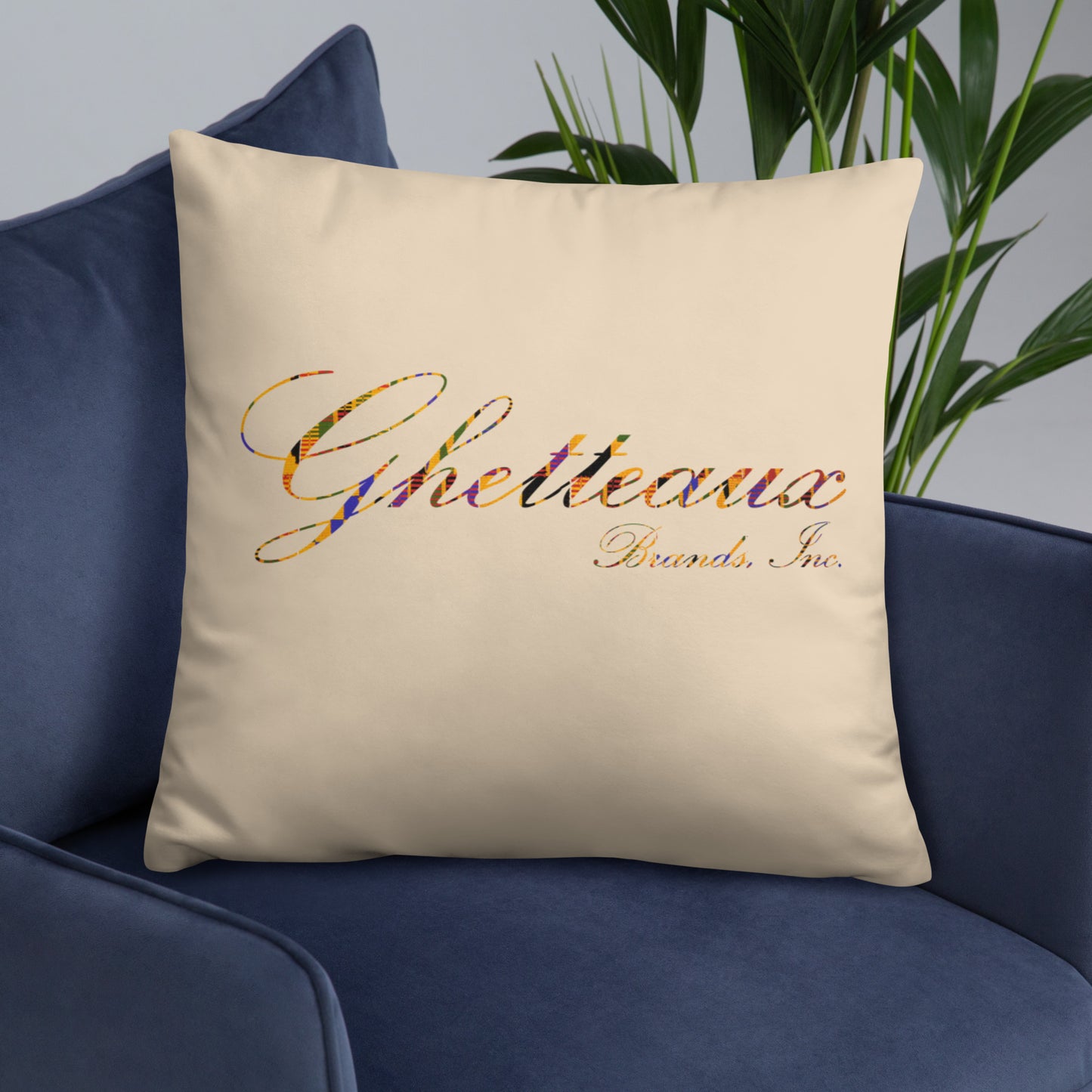 Classic Ghetteaux in Kente on Sand - Pillow