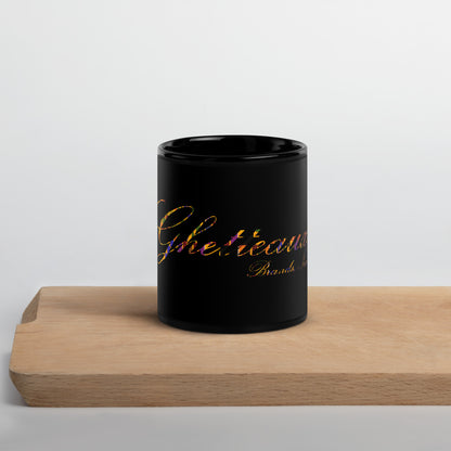 Classic Ghetteaux in Kente on Black Glossy Mug
