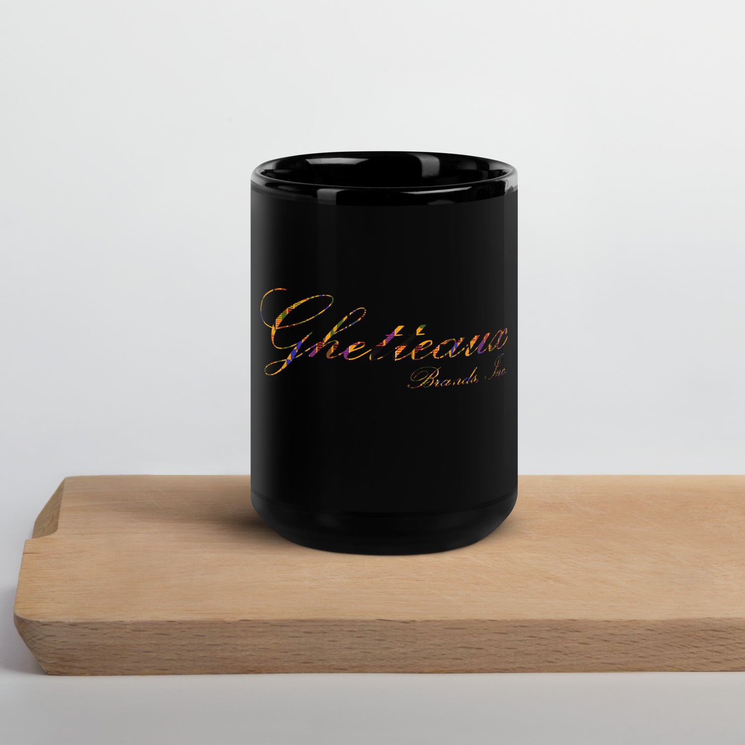 Classic Ghetteaux in Kente on Black Glossy Mug