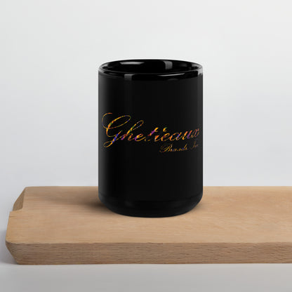 Classic Ghetteaux in Kente on Black Glossy Mug