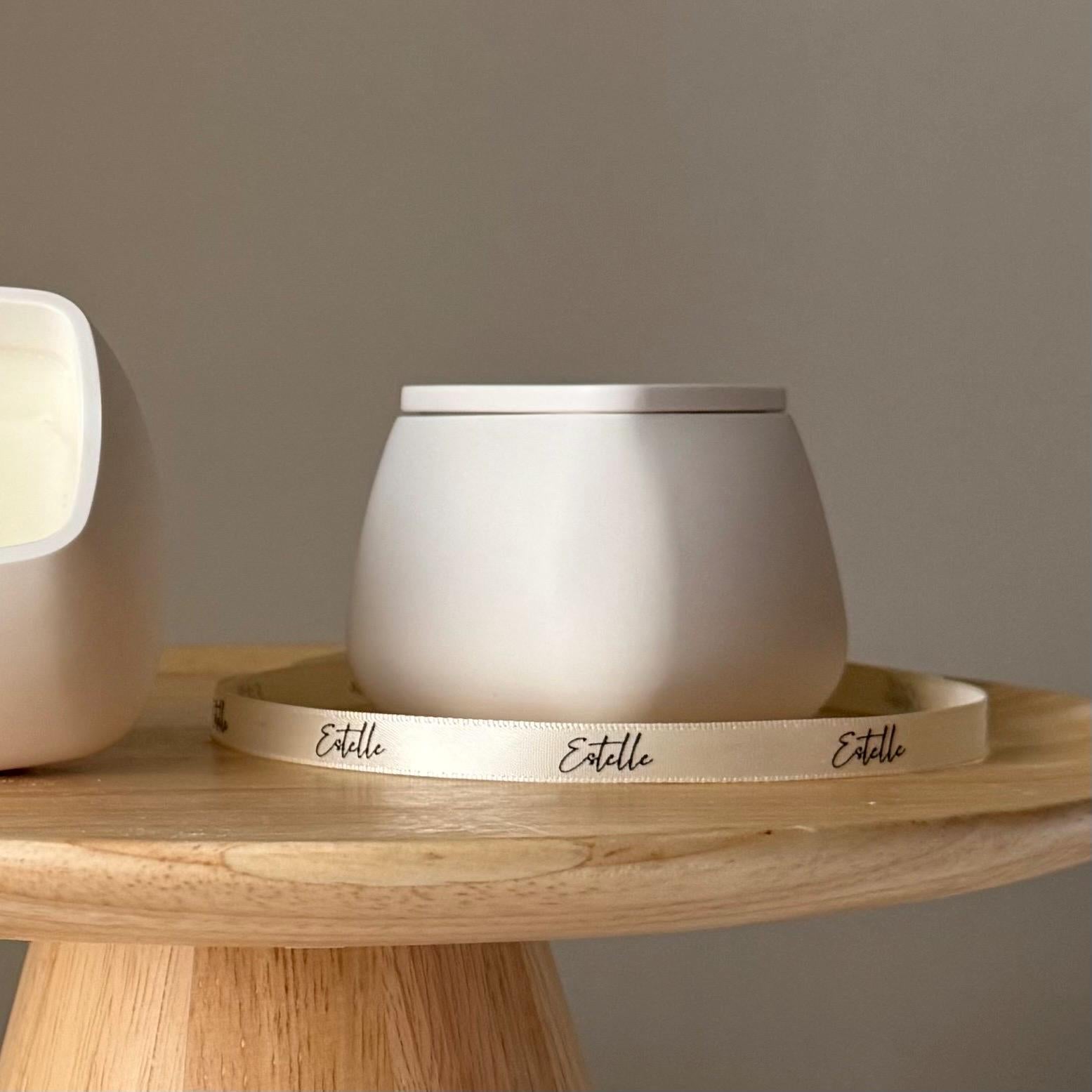Squircle Soy Wax Candle in Jesmonite Vessel: Handmade Scented Candle-2