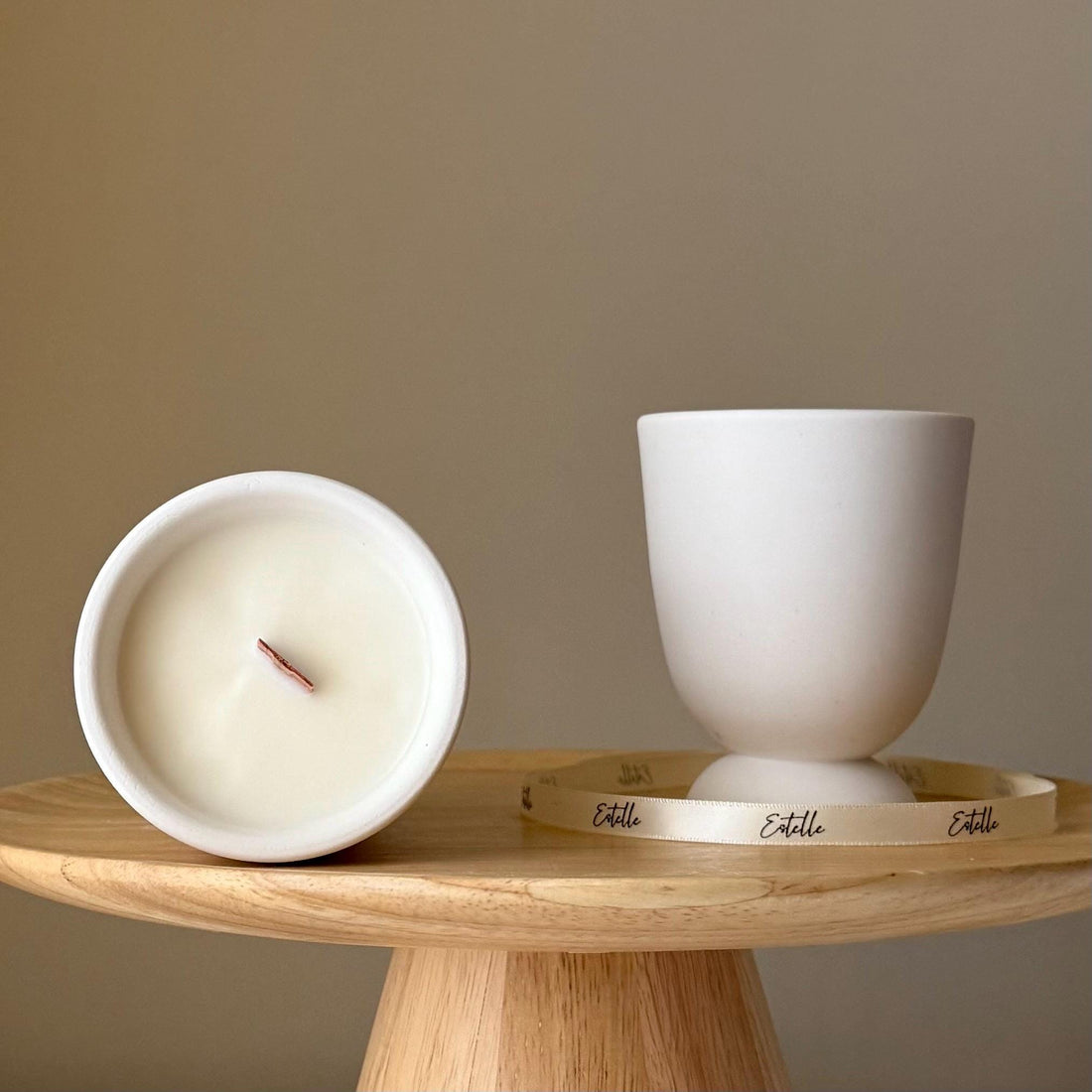 Jesmonite Vase Jar Soy Candle: Handmade Scented Container Candle-0