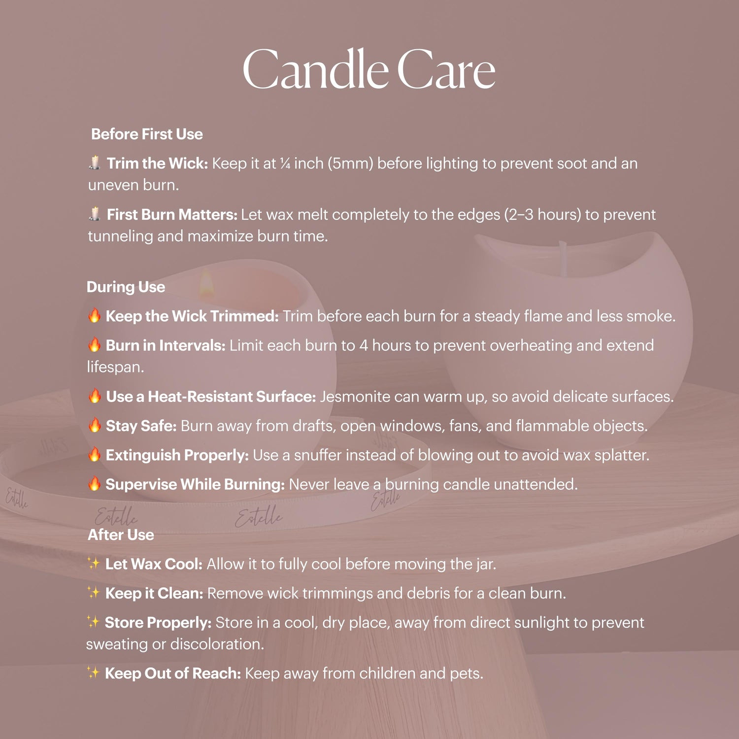 Squircle Soy Wax Candle in Jesmonite Vessel: Handmade Scented Candle-3