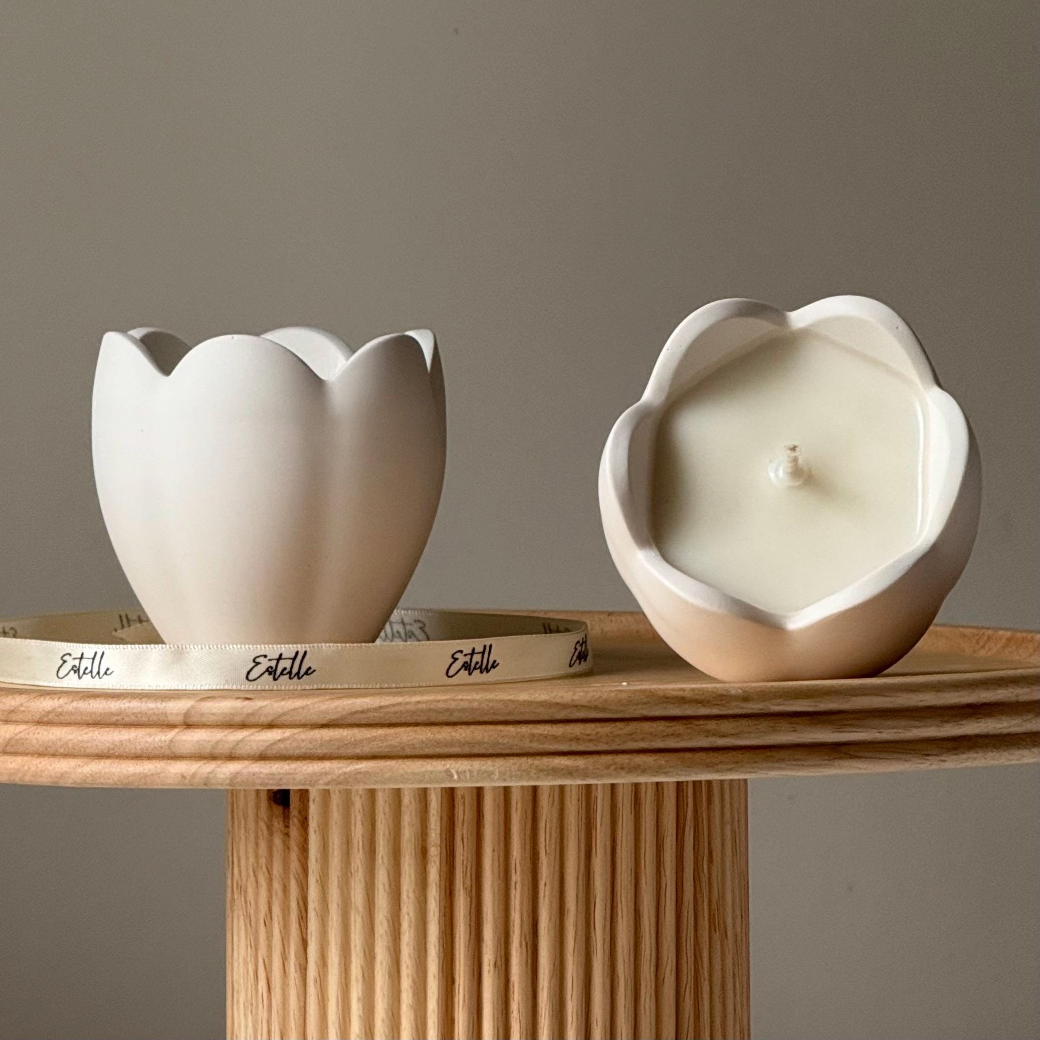 Flower Jar Soy Wax Candle | Handmade Jesmonite Vessel, Scented Candle-0