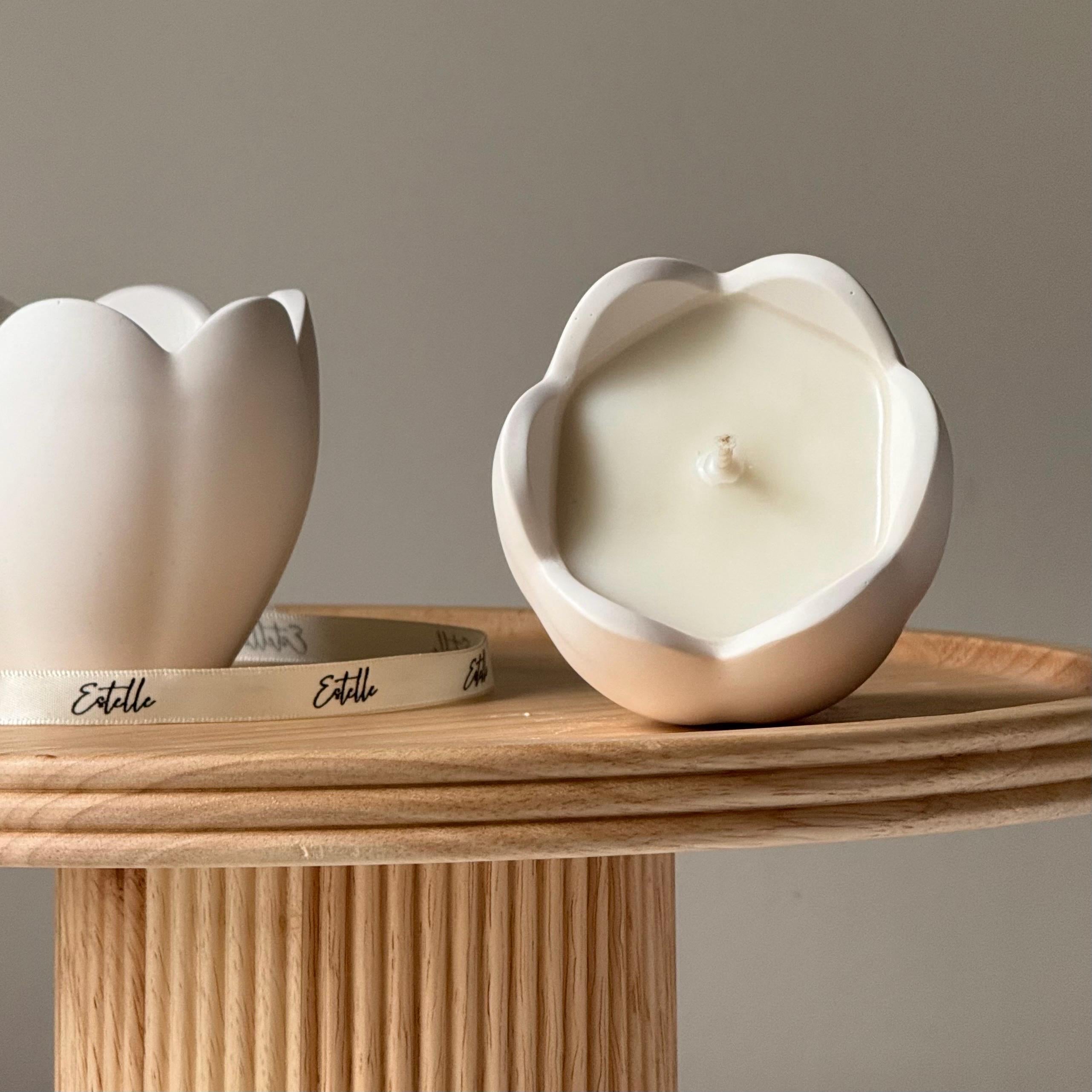 Flower Jar Soy Wax Candle | Handmade Jesmonite Vessel, Scented Candle-2
