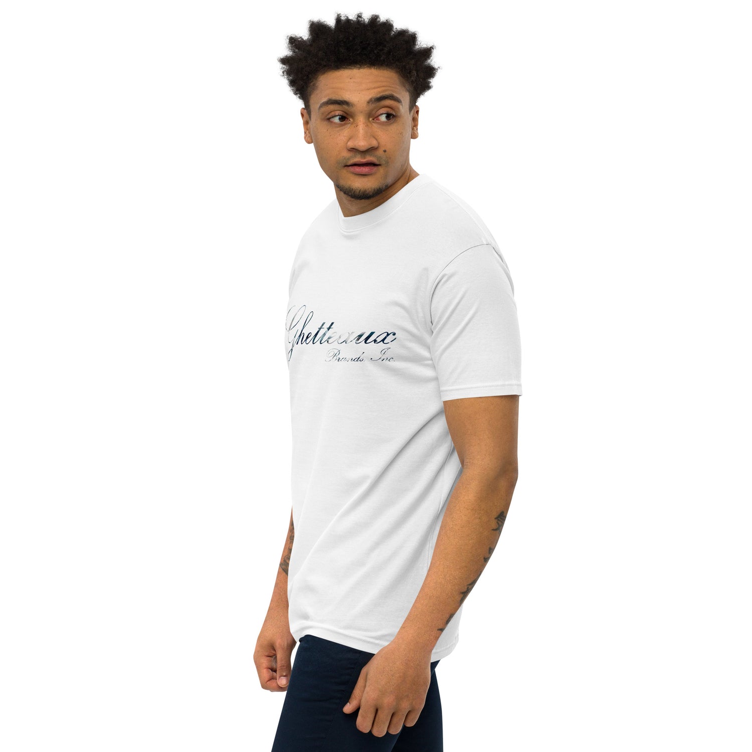 Classic Ghetteaux in Steel (NEW) on White Men&