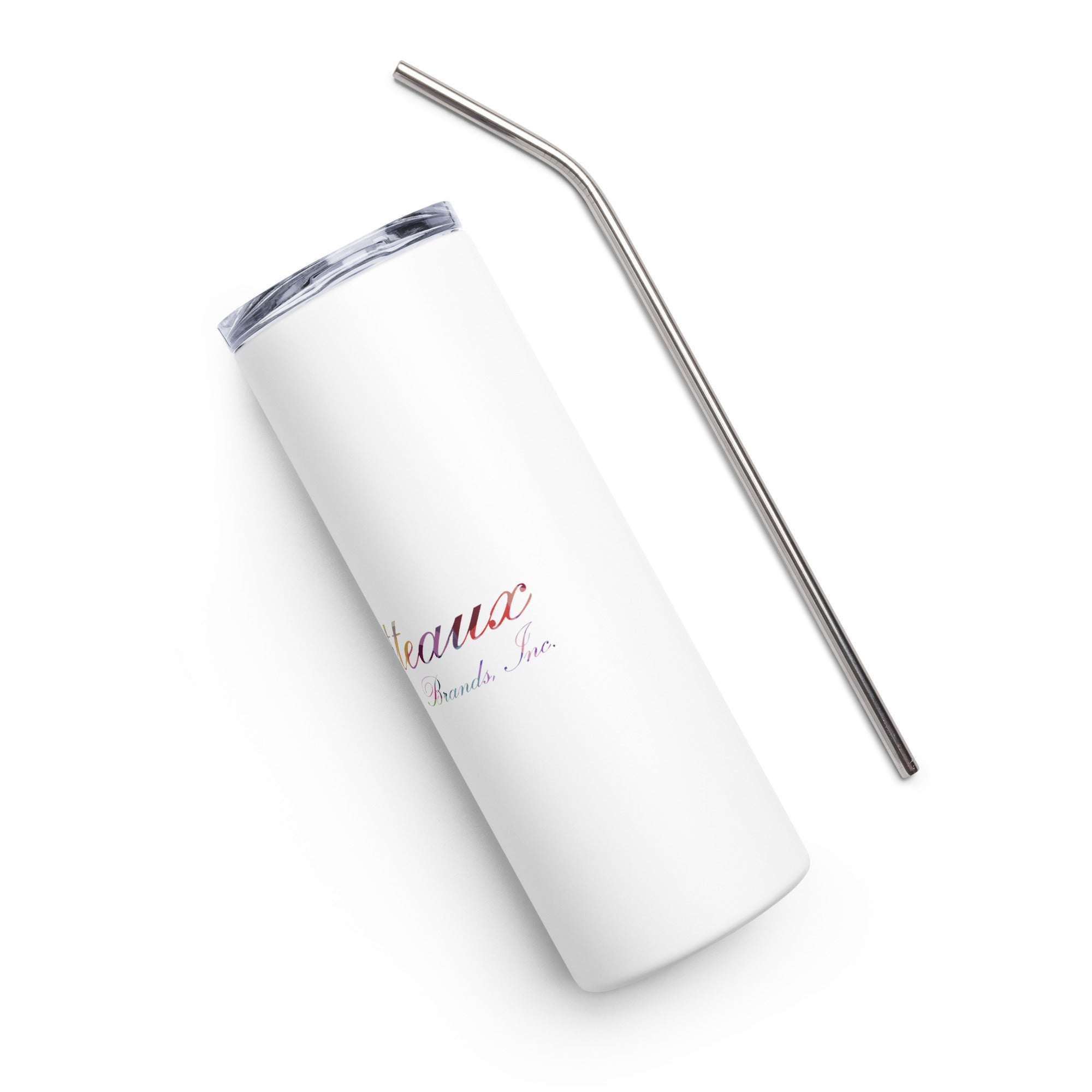 Classic Ghetteaux in GeoMulti on White Stainless steel tumbler